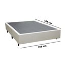 Ver imagem 2 de Cama Box Casal Base Simples Madeira Revestimento Tecido Branco Colchão Dos Sonhos