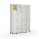 Ver imagem 3 de Armário Roupeiro Locker Guarda-volume de Aço 16 Portas Pequenas com Fecho para Cadeado Vestiário