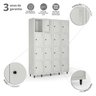 Armário Roupeiro Locker Guarda-volume de Aço 16 Portas Pequenas com Fecho para Cadeado Vestiário - 4