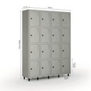 Ver imagem 4 de Armário Roupeiro Locker Guarda-volume de Aço 16 Portas Pequenas com Fecho para Cadeado Vestiário