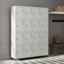 Ver imagem 1 de Armário Roupeiro Locker Guarda-volume de Aço 16 Portas Pequenas com Fecho para Cadeado Vestiário
