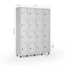 Ver imagem 4 de Armário Roupeiro Locker Guarda-volume de Aço 16 Portas Pequenas com Fecho para Cadeado Vestiário