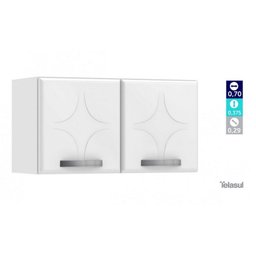 Armário Aéreo de Cozinha em Aço Rubi 2 Portas Branco - Telasul - 3 Armário Aéreo de Cozinha em Aço Rubi 2 Portas Branco - Telasul - 3