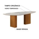 Ver imagem 2 de Conjunto Sala de Jantar Ísis 2,00m com 6 Cadeiras Tampo Orgânico Off White c/ Vidro Cinamomo/Linho C