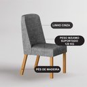 Ver imagem 6 de Conjunto Sala de Jantar Ísis 2,00m com 6 Cadeiras Tampo Orgânico Off White c/ Vidro Cinamomo/Linho C