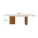 Ver imagem 3 de Conjunto Sala de Jantar Ísis 2,00m com 6 Cadeiras Tampo Orgânico Off White c/ Vidro Cinamomo/Linho C