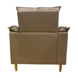 Poltrona Amamentação + Puff Luana Pés Madeira Suede:cappuccino - 5