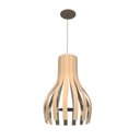 Ver imagem 1 de Lustre Pendente Ripado 34cm 1xE27 Em Madeira - Mocassim
