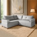 Ver imagem 1 de Sofá 4 Lugares 1,77x1,77m Canto Leona Plus Bom Pastor Linho Cinza