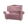KIT Cabeceira + Recamier Baú Dunas Dubái veludo Rosê Linha Alta 1,40 casal Dalaqua-Decor - 1