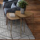 Ver imagem 2 de Kit 02 Mesas Laterais para Sala de Estar Pés Industrial Dourado Alef I03 Louro - Lyam Decor