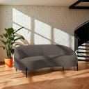 Ver imagem 2 de Sofá Curvo Porto 03 Lugares 180cm Pés Preto Bouclé Marrom - Nexta Casa