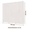 Roupeiro 6 Portas 4 Gavetas Casal 100% Mdf Branco Blor Jm Móveis - 4