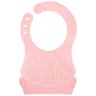 Babador Silicone Para Bebê +3 Meses Impermeável com Bolso Coletor de Migalhas Buba - Rosa - 1