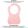 Babador Silicone Para Bebê +3 Meses Impermeável com Bolso Coletor de Migalhas Buba - Rosa - 2