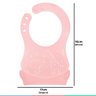 Babador Silicone Para Bebê +3 Meses Impermeável com Bolso Coletor de Migalhas Buba - Rosa - 4