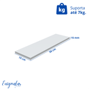 Ver imagem 3 de 1 Prateleira Branca 50X15 Com Suporte Flutuante Mdf Organizadora Decoração Cozinha Quarto Banheiro