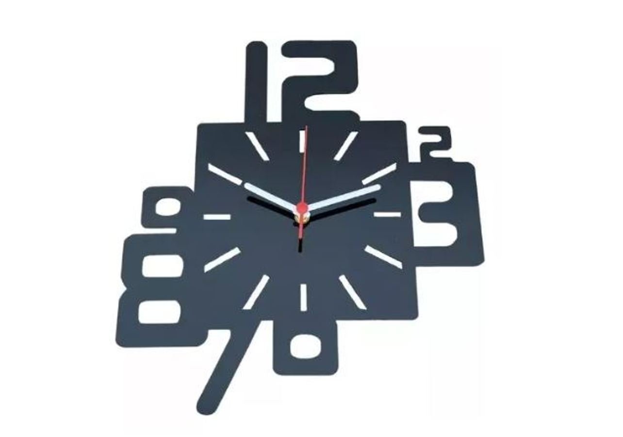 Relógio Acrílico Preto Criativo Sala Casa Escritório Quarto - 1