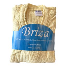Roupão de Banho 100% Algodão Manga Curta Tamanho Único Amarelo - 2