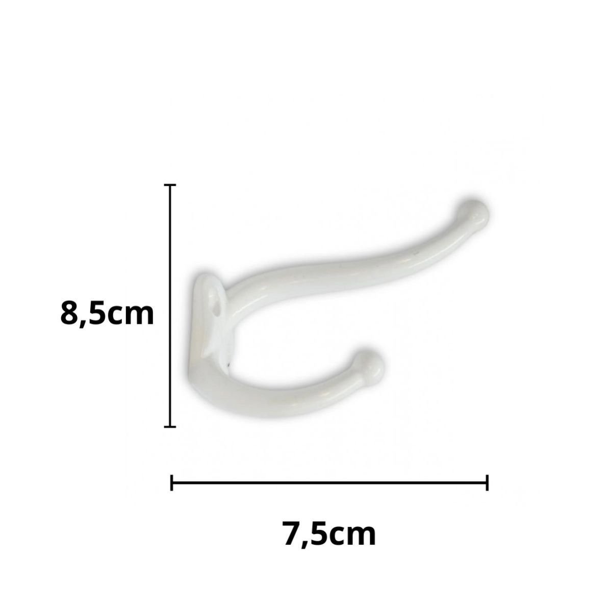 Cabide Gancho Duplo Grande Branco Ref. 4102 - Loth - 2