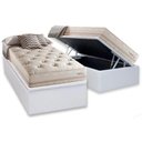 Ver imagem 1 de Cama Box Baú Solteiro: Colchão Molas Herval Maxspring Scotland + Base Crc Courano White(88x188)