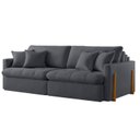 Ver mais imagens de Sofá Cama 3 Lugares Retrátil Reclinável 220cm Veludo com Molas Ensacadas Atena Yescasa