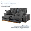 Ver imagem 7 de Sofa Retratil e Reclinavel Milano 250cm Kc Rei de Casa Veludo Cinza
