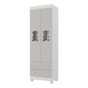 Ver imagem 2 de Guarda-roupa Infantil 62cm 2 Portas com Vidro e 2 Gavetas Fofura Multimóveis Mp4481 Branco/off