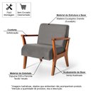 Ver imagem 5 de Conjunto Poltrona Estofada Cléo com Puff Redondo Berlim Cinza – Straub Web