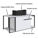 Ver imagem 6 de Gabinete Suspenso para Banheiro 80cm P1019 Branco com Cuba Berlin Preta