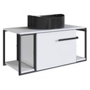 Ver imagem 1 de Gabinete Suspenso para Banheiro 80cm P1019 Branco com Cuba Berlin Preta
