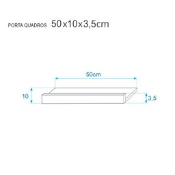 Kit 2 Prateleiras Porta Quadros 50 x 10cm Amarela Suporte Invisível - 3