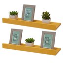 Ver imagem 2 de Kit 2 Prateleiras Porta Quadros 50 x 10cm Amarela Suporte Invisível