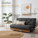 Ver imagem 2 de Sofá Cama Casal Futon Tokio Madeira Maciça Cor Imbuia