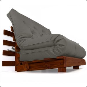Sofá Cama Casal Futon Tokio Madeira Maciça Cor Imbuia
