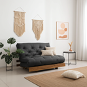 Ver imagem 3 de Sofá Cama Casal Futon Tokio Madeira Maciça Cor Imbuia