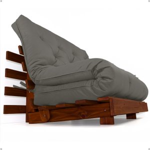 Sofá Cama Casal Futon Tokio Madeira Maciça Cor Imbuia