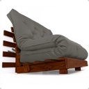 Ver imagem 1 de Sofá Cama Casal Futon Tokio Madeira Maciça Cor Imbuia