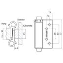 Ver imagem 3 de Dobradiça Vai e Vem 3 Polegadas Aço Inox Escovado Soprano
