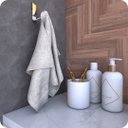 Ver imagem 3 de Kit Acessórios Para Banheiro Branco e Gold Empire 5 peças