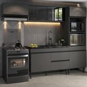 Ver imagem 4 de Armário de Cozinha Modulada Completa 251,5cm Milano Multimóveis Mp2395 Cinza