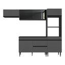 Ver imagem 2 de Armário de Cozinha Modulada Completa 251,5cm Milano Multimóveis Mp2395 Cinza