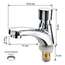 Ver imagem 4 de Torneira de Pressão para de Banheiro Lavabo Aço Inox Fc-140