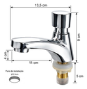 Ver imagem 4 de Torneira de Pressão para de Banheiro Lavabo Aço Inox Fc-140