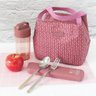 Conjunto Bolsa Térmica com Pote de Marmita 650ml e Copo com Tampa de 300ml Rosa - 4