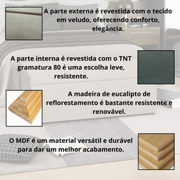 Calçadeira Baú Recamier King 195cm Carla Veludo:bege - 5