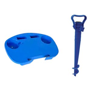 Mesa Portátil Cadeira de Praia + Saca-areia Guarda-sol