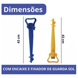 Mesa Portátil Cadeira de Praia + Saca-areia Guarda-sol - 4