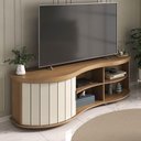 Ver imagem 2 de Rack Magnum P/ Tv até 75" com Porta Ripada Carvalho/off White-menta - Artely