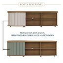 Ver imagem 3 de Rack Magnum P/ Tv até 75" com Porta Ripada Carvalho/off White-menta - Artely